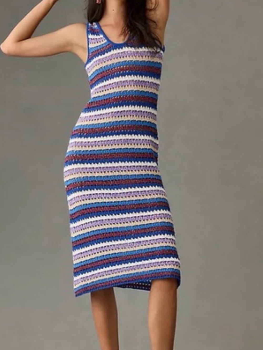The Odell’s Striped Knit Sleeveless Midi Dress